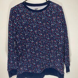 Lands' End Serious Sweats Red White and Blue Crewneck Sweatshirt